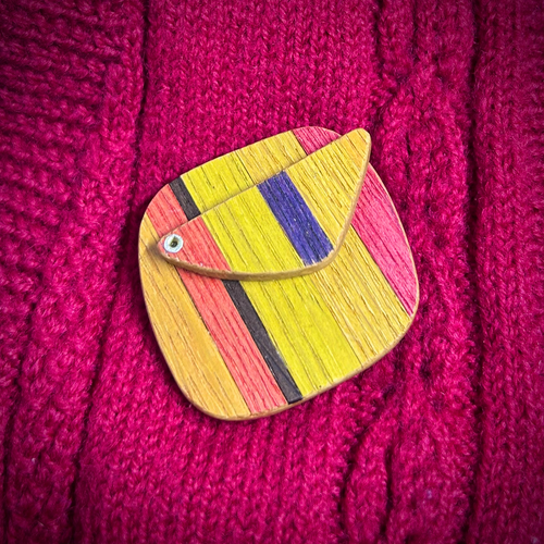 Inke Falkner i.f.made | Brooch | Striped - tangente, not quite