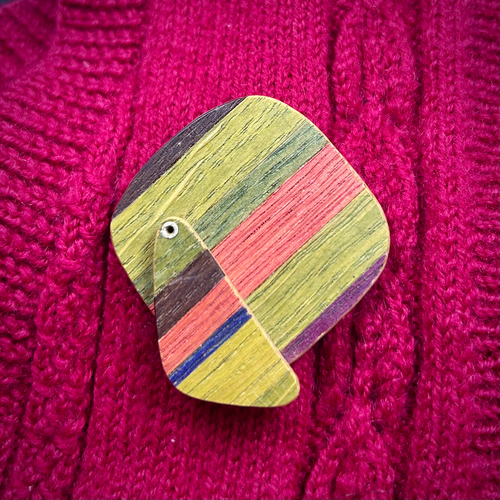 Inke Falkner i.f.made | Brooch | Striped - tangente, not quite