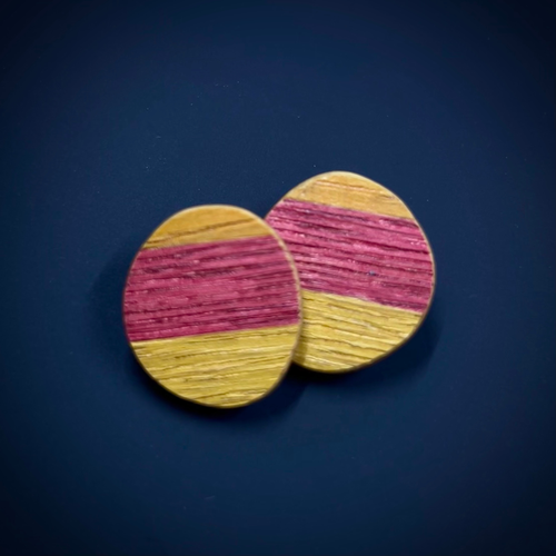 Inke Falkner i.f.made I Earrings I Striped - stud circles