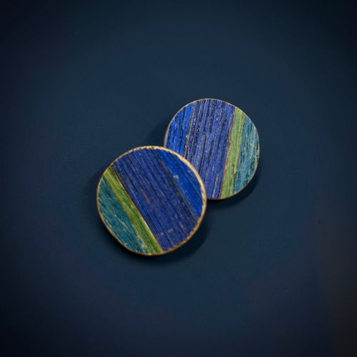 Inke Falkner i.f.made | Earrings | Striped - stud circles