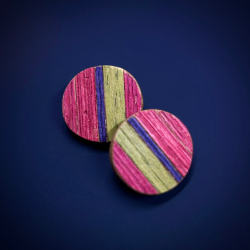 Inke Falkner i.f.made | Earrings | Striped - stud circles