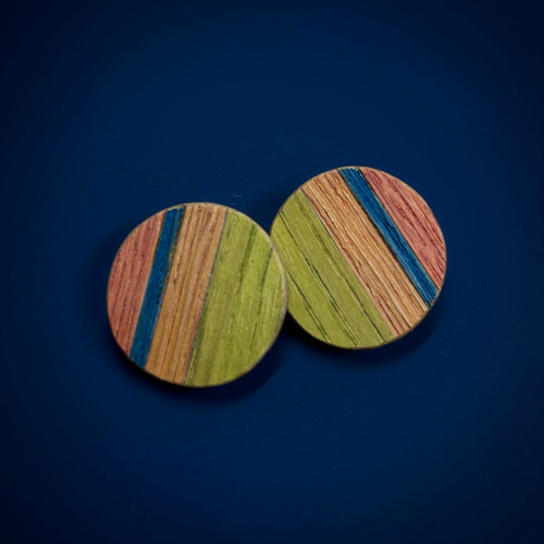 Inke Falkner i.f.made | Earrings | Striped - stud circles