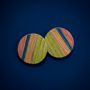 Inke Falkner i.f.made | Earrings | Striped - stud circles