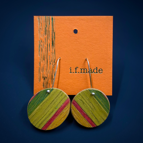 Inke Falkner i.f.made | Earrings | Striped - hanging circles