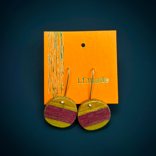 Inke Falkner i.f.made | Earrings | Striped - hanging circles
