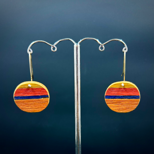Inke Falkner i.f.made | Earrings | Striped - hanging circles