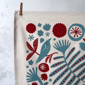 Abby Bursaria Workshop | Tea towel - Fronds & flowers |