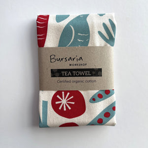 Abby Bursaria Workshop | Tea towel - Fronds & flowers |