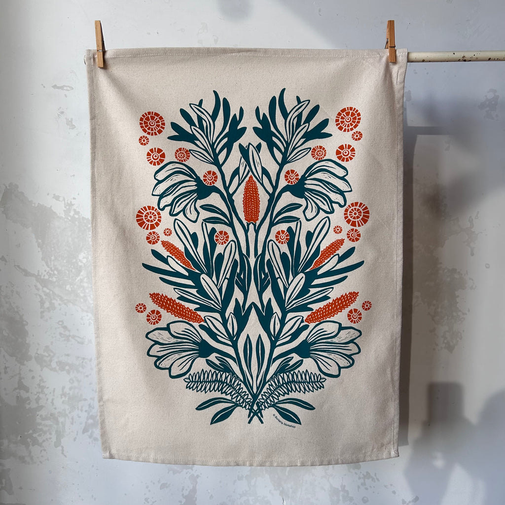 Abby Bursaria Workshop | Tea towel - Bouquet