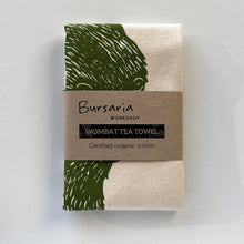 Load image into Gallery viewer, Abby Bursaria Workshop | Tea towel - Wombat front &amp; back |