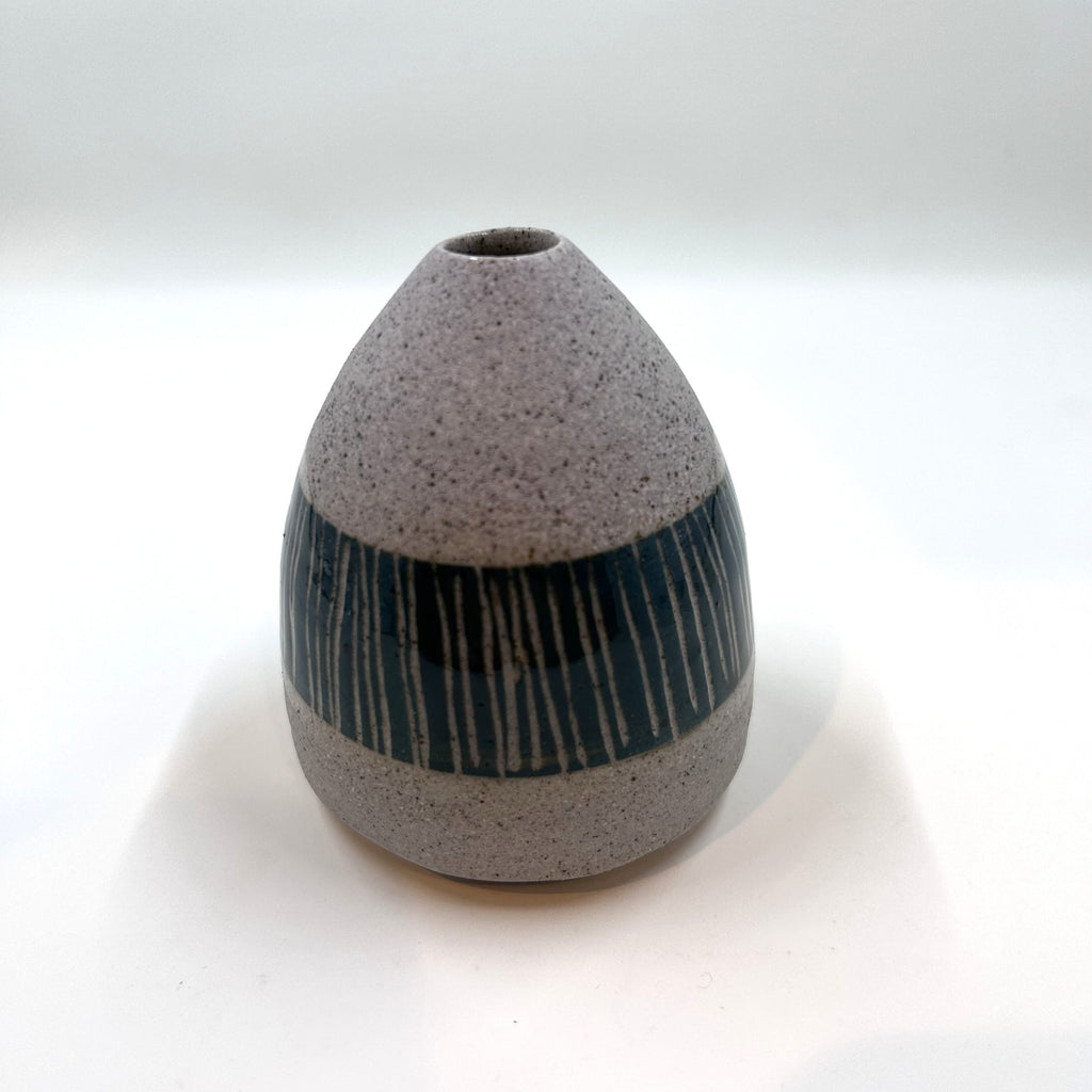 Michelle Watson Muddy Ducks Clay | vase | Teal stripe