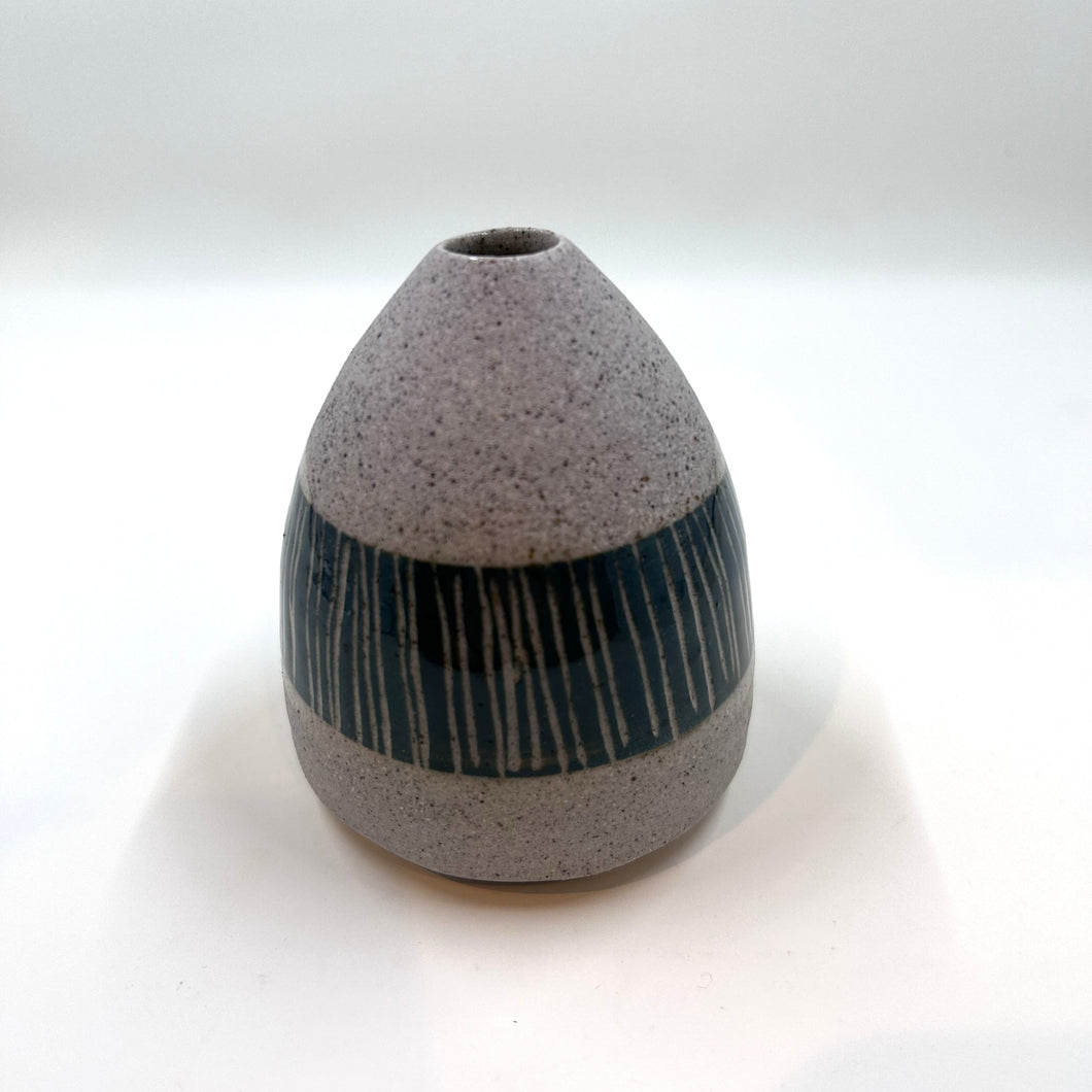 Michelle Watson Muddy Ducks Clay | vase | Teal stripe