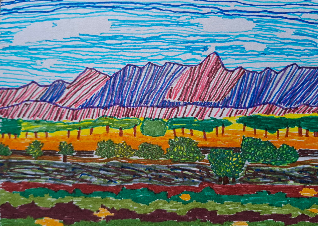 Isaac Hibble | Drawing | Colourful Flinders Ranges
