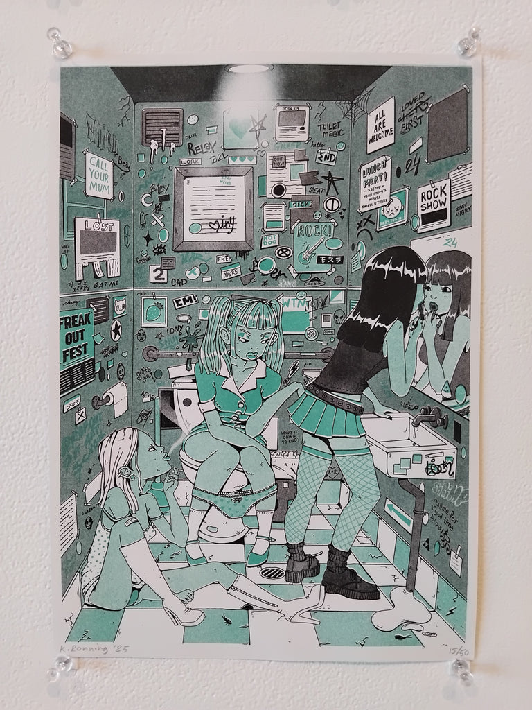 Kel Ronning | Printmaking | Toilet Girls