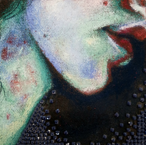 L Jenkins | Mixed Media | tonight the bathroom can be our host