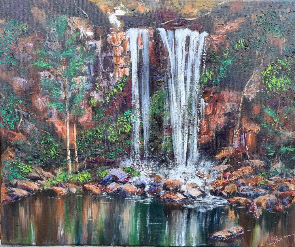 Liz Hanna | Painting | Curtain Falls – River running again