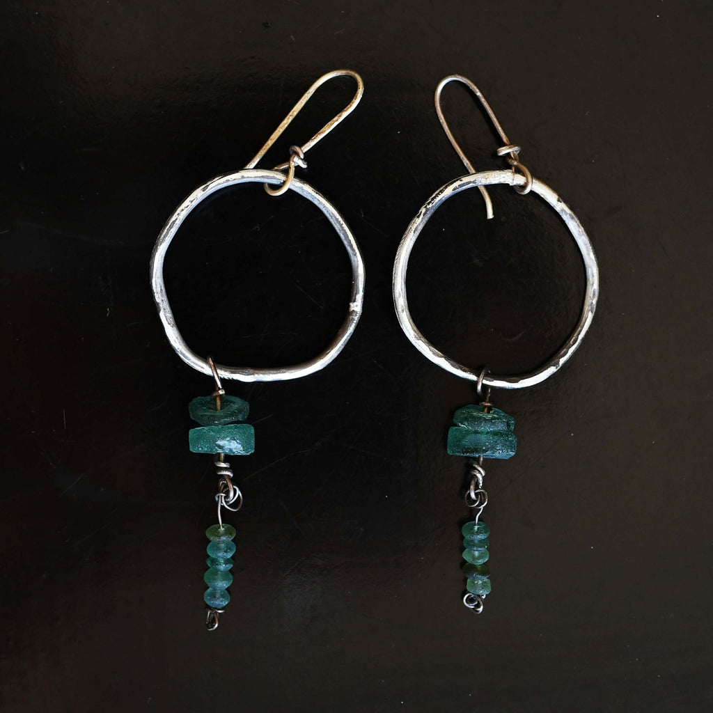 Vspora Art | Infinity Silver Ancient Roman Glass Earrings  |