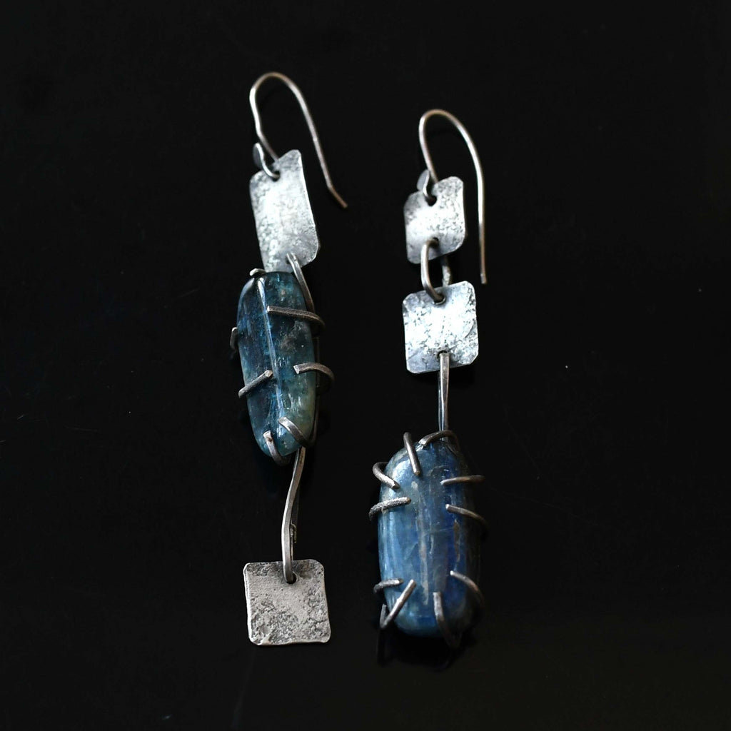 Vspora Art | Kyanite Gemstone Silver Earrings   |