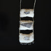 Vspora Art | Sacred Frankincense and Myrrh Resin, muslin, silver, beads, waxed cotton necklace |