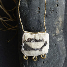 Load image into Gallery viewer, Vspora Art | Sacred Palo Santo Resin, fibre, silver, brass, waxed cotton necklace |