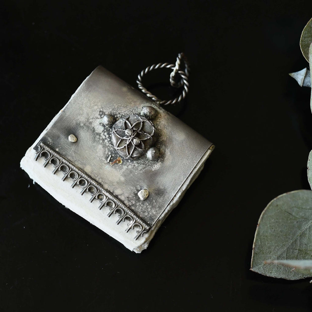 Vspora Art | Silver Paper Book Necklace |