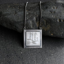 Load image into Gallery viewer, Vspora Art | Dreaming in the Woods Silver Etched Necklace |