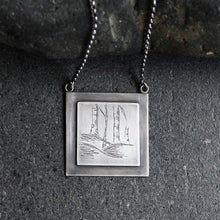 Load image into Gallery viewer, Vspora Art | Dreaming in the Woods Silver Etched Necklace |