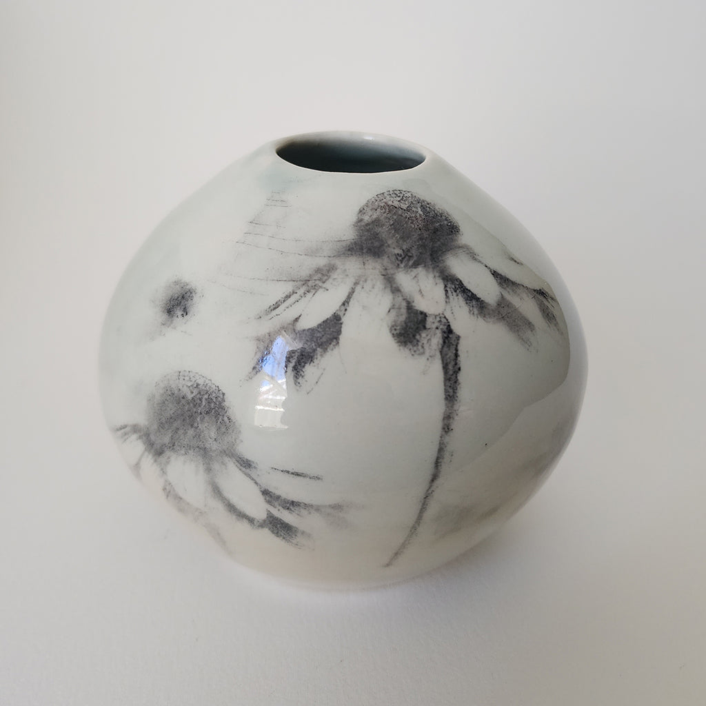 Muddy Ducks | Porcelain Echinacea vase
