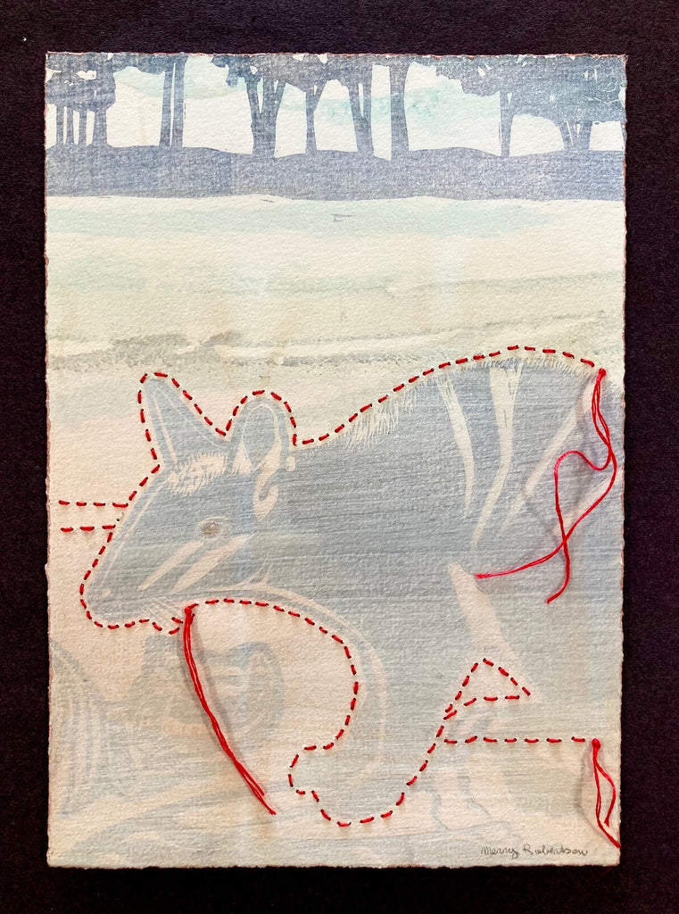 Merry Robertson | Mixed Media | Red Alert - Australian Numbat Disappearing