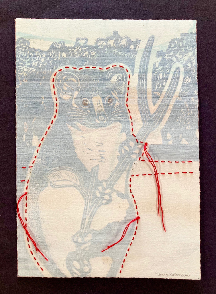 Merry Robertson | Mixed Media | Red Alert - Western Ring tailed Possum Disappearing