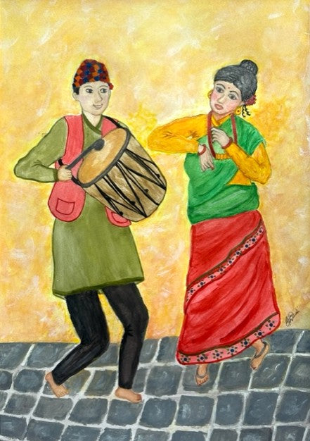Milan Gorkhali | Painting | Nepali Folk Dance