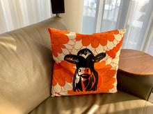 Load image into Gallery viewer, Frisian Cow Design | Pillow case orange |