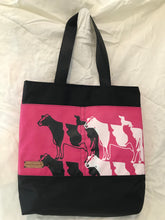 Load image into Gallery viewer, Frisian Cow Design | Beach/shopping/library Bag Pink/ black |