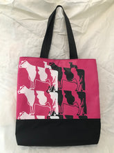 Load image into Gallery viewer, Frisian Cow Design | Beach/shopping/library Bag Pink/ black |