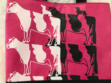 Load image into Gallery viewer, Frisian Cow Design | Beach/shopping/library Bag Pink/ black |