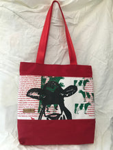 Load image into Gallery viewer, Frisian Cow Design | Beach/shopping/library Bag Red/Green |