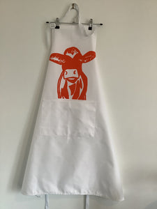 Frisian Cow Design | Apron White/ Orange |