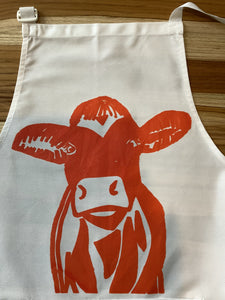 Frisian Cow Design | Apron White/ Orange |