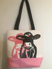 Frisian Cow Design | Beach/shopping/library Bag Pink/ white |