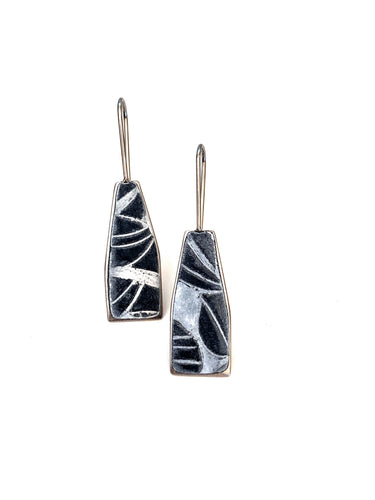 Sarah Augusta Murphy | Earrings | Bell Drops- Small Charcoal/ White, Gift Box