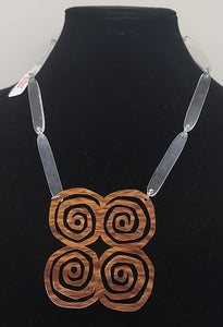 Skitty Kitty | Necklace 7 | Spirals Neckpiece - Tan Ripple
