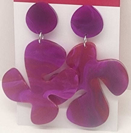Skitty Kitty | Earrings 5 | Gigi Large Earrings - Pink Watercolour
