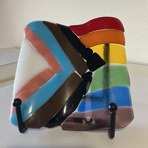 Cam Michael | Glass | Sculptural progress pride flag