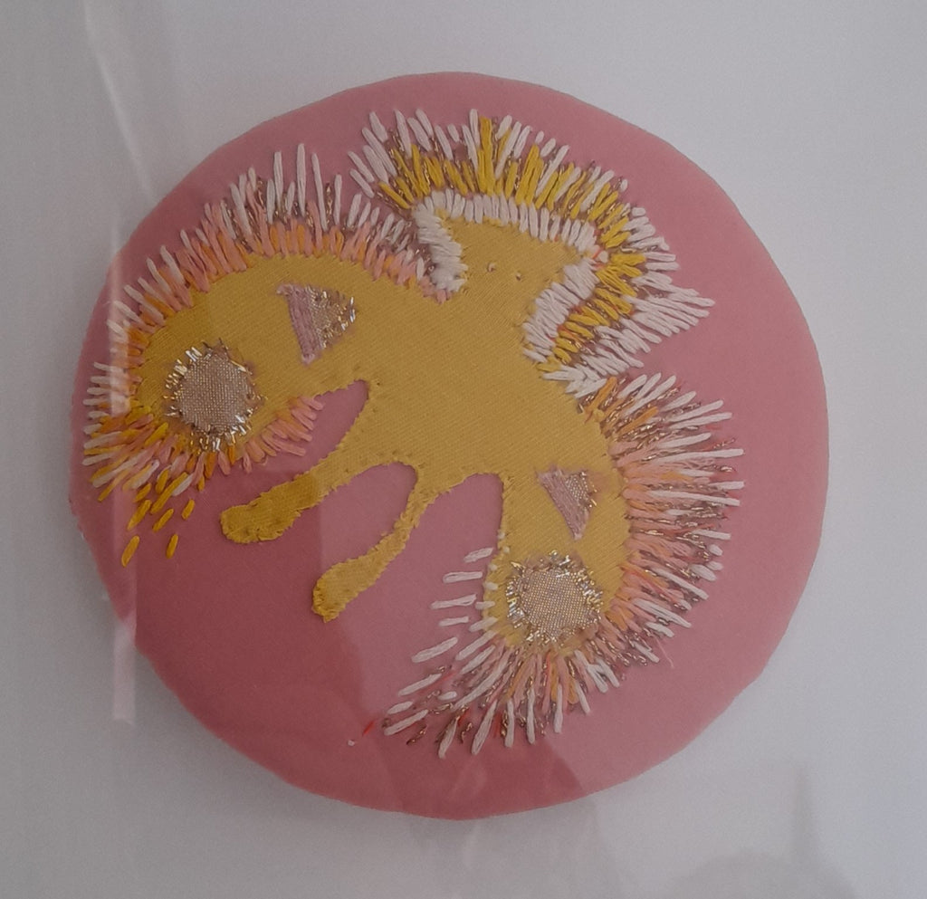 Heidi  Smith | Textiles | Embroidery sprite flame, intermolecular force, bioenergy, life force, the pause between the notes