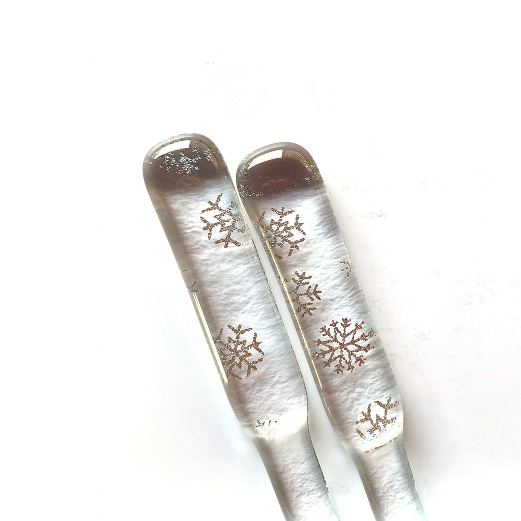 A Fiery Heart | Glass | Swizzle sticks- snowflakes