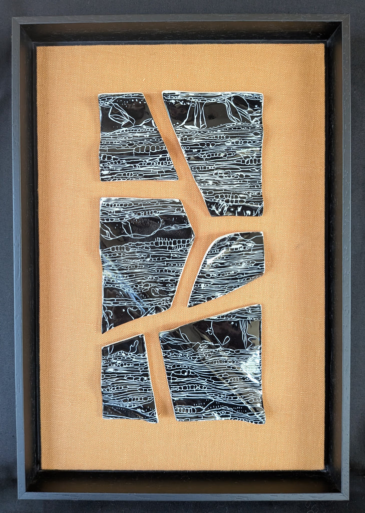 Fenja T. Ringl | Printmaking | Wood Charcoal Sample A (orange). Unique state, framed