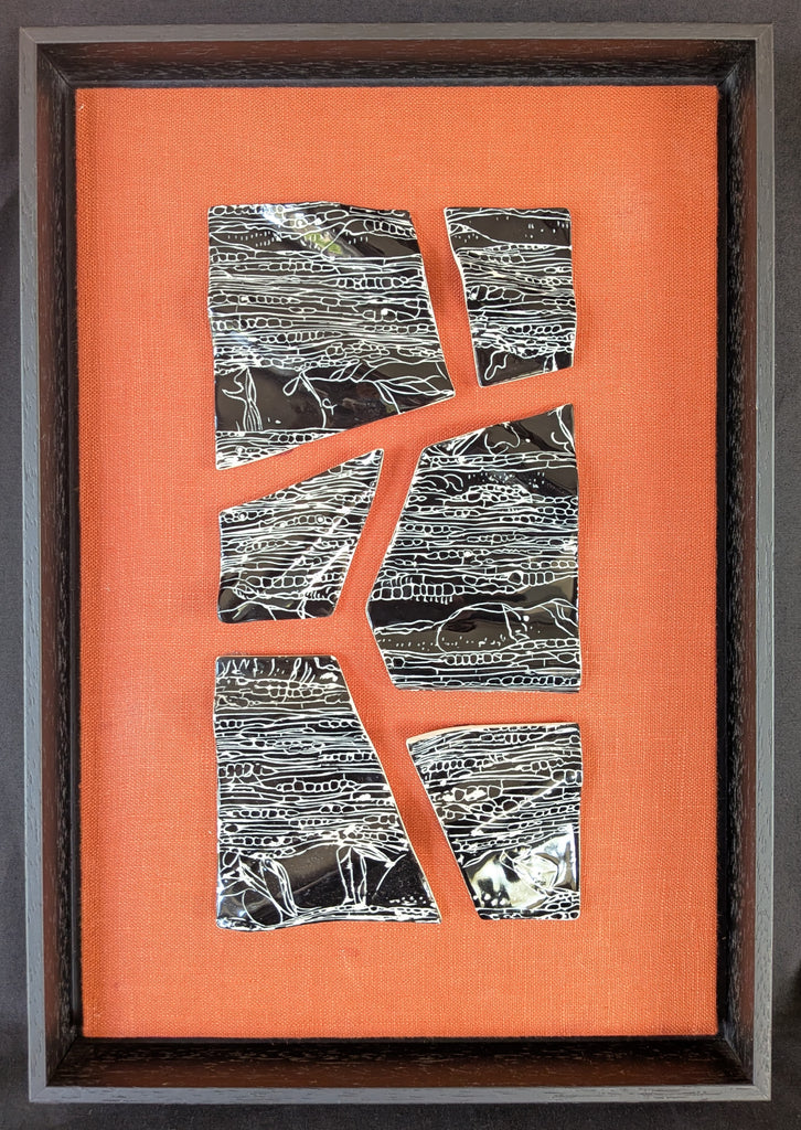 Fenja T. Ringl | Printmaking | Wood Charcoal Sample A (red). Unique state, framed
