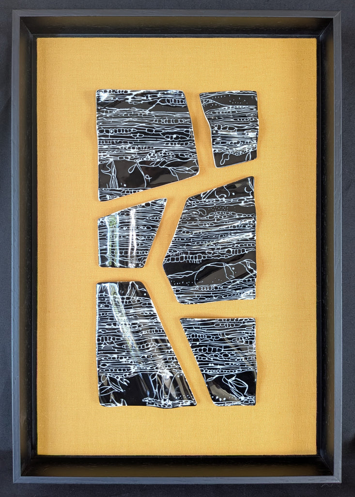 Fenja T. Ringl | Printmaking | Wood Charcoal Sample A (yellow). Unique state, framed
