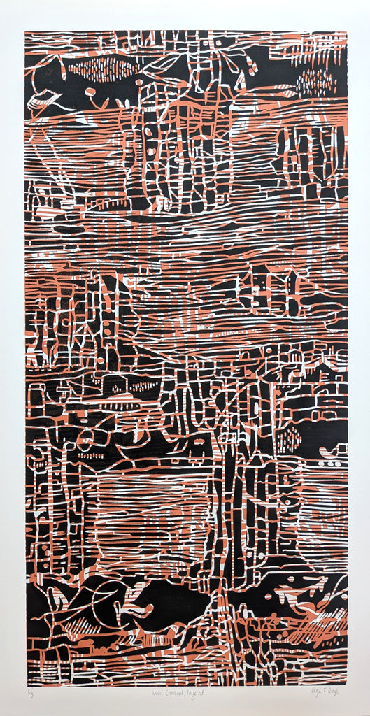 Fenja T. Ringl | Printmaking | Wood Charcoal, Layered. Ed. 1 of 3, framed