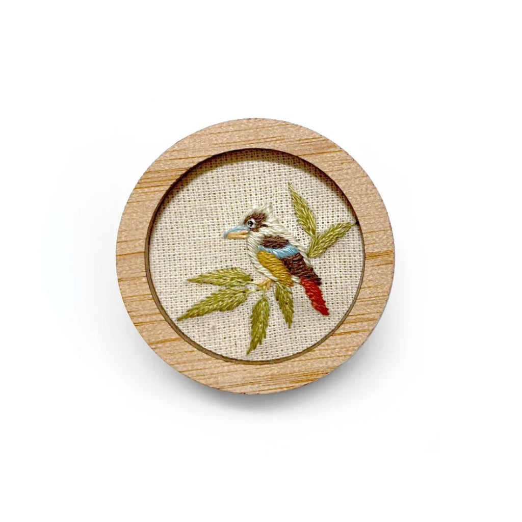 Yarn Industries | Embroidered Brooch-Pendant - Kookaburra |